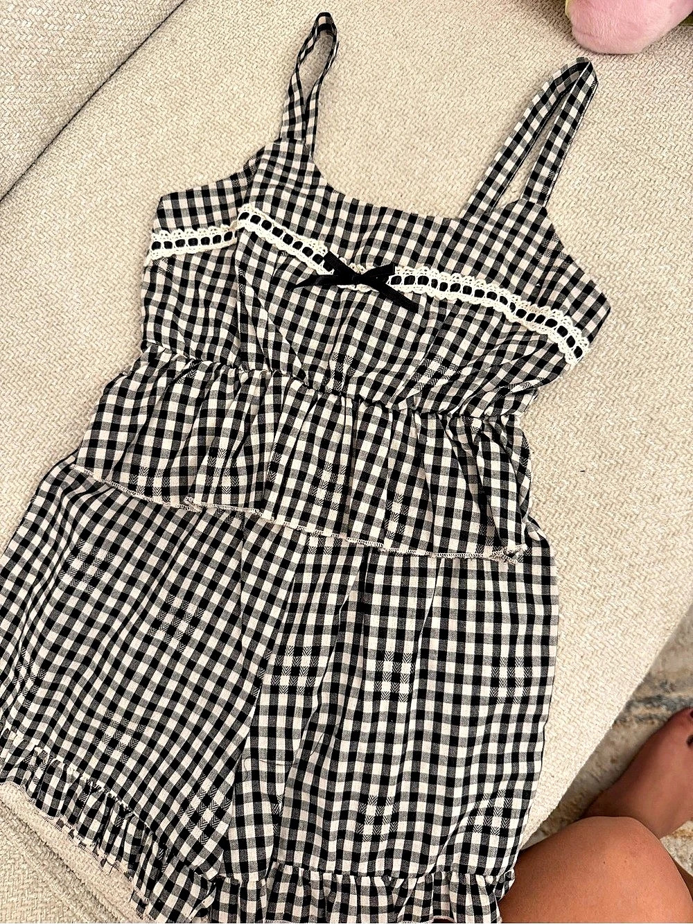 Love Shack Fancy Girls Gingham Matching Set Size 8